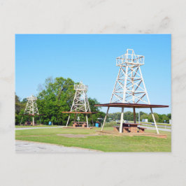 Cartão Postal Oil Derrick Picnic Mesas, I-20 Highway, Texas