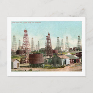 Cartão Postal Oil Wells, Los Angeles, California Vintage