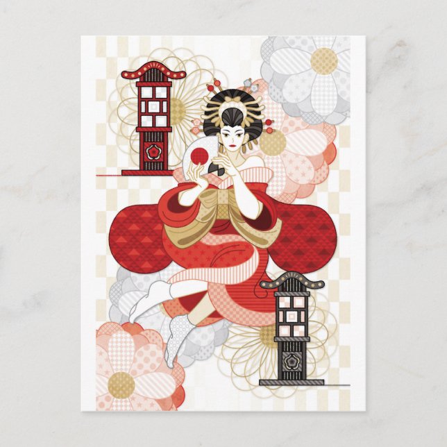 Cartão Postal Oiran e Andon (Frente)