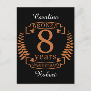Cartão Postal Oitavo aniversário de casamento do Bronze, 8 anos