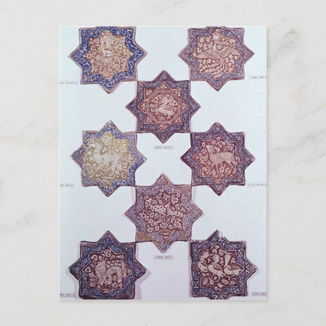 Cartão Postal Oito azulejos decorados com animais (Frente)