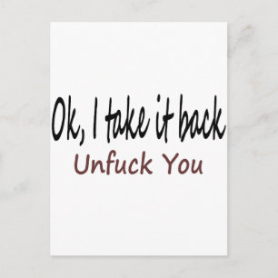 Cartão Postal Ok Eu Levo De Volta Vá Se Fuder