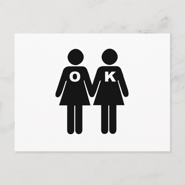 Cartão Postal OK PARA SER GAY (lésbica) (Frente)
