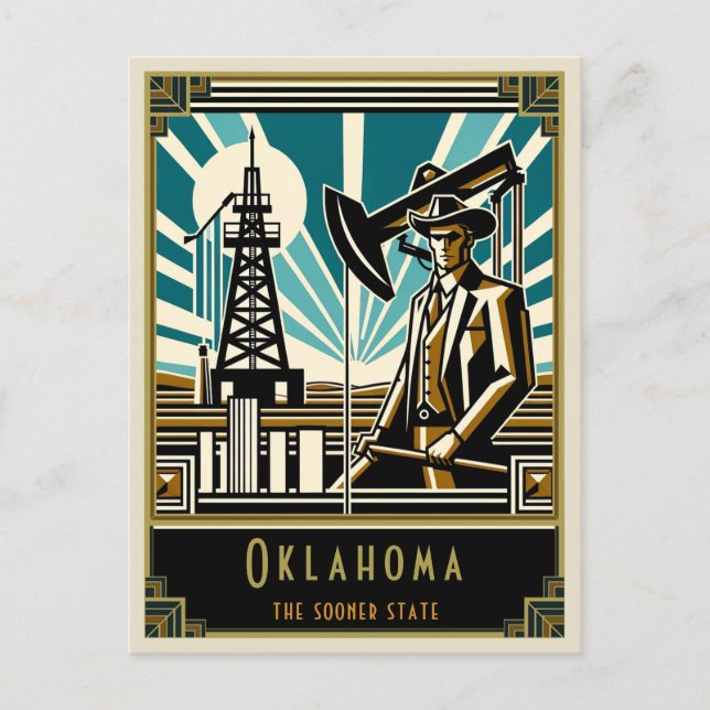 Cartão Postal Oklahoma | Art Deco (Frente)