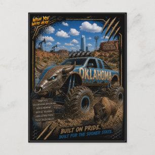 Cartão Postal Oklahoma Caminhão Monstro Arte Off Road