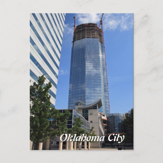 Cartão Postal Oklahoma City, Devon Tower Construction Postcard (Frente)