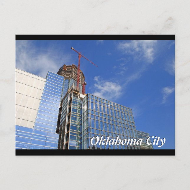 Cartão Postal Oklahoma City, Devon Tower Construction Postcard (Frente)