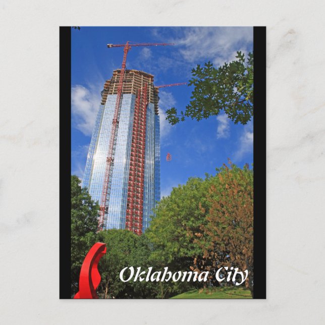 Cartão Postal Oklahoma City, Devon Tower Construction Postcard (Frente)
