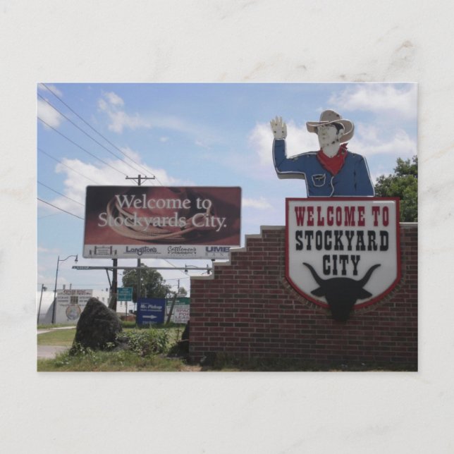 Cartão Postal Oklahoma City Stockyards (Frente)