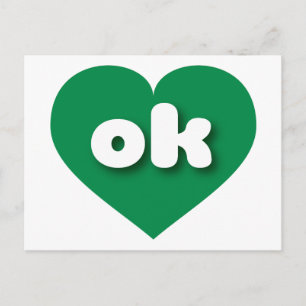 Cartão Postal Oklahoma Green Heart - amor