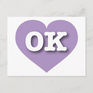 Cartão Postal Oklahoma Lavanda Heart - Eu amo OK