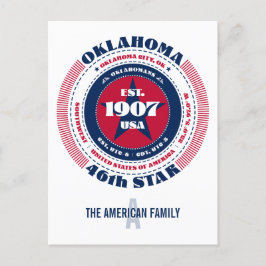 Cartão Postal Oklahoma, Oklahoma City, OK, Patriótico, Monograma