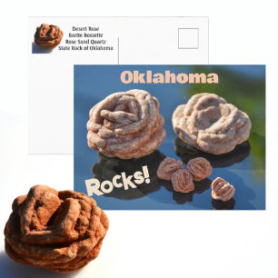 Cartão Postal Oklahoma Rocks! Pedra do Estado Rosa do Deserto