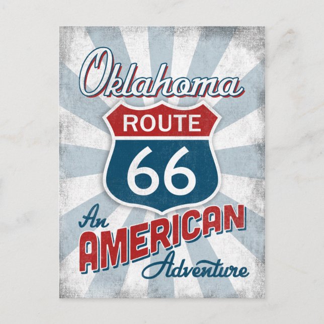 Cartão Postal Oklahoma Route 66 Vintage America (Frente)