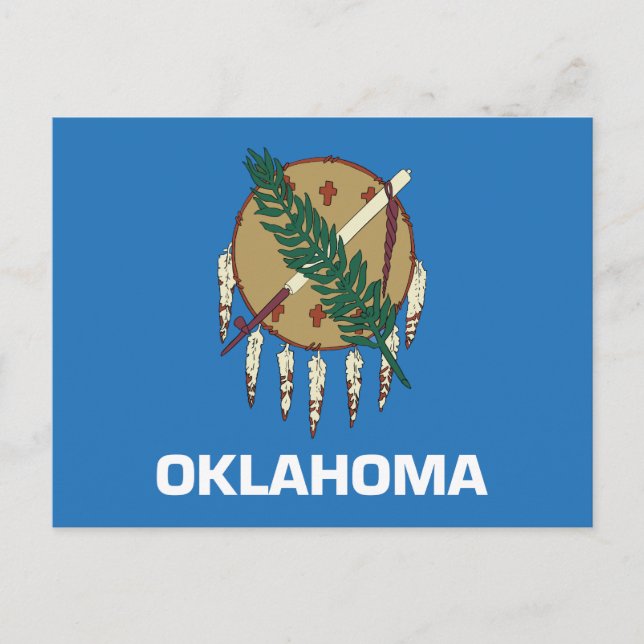 Cartão Postal Oklahoma State Flag Osage Shield Peace Pipe (Frente)