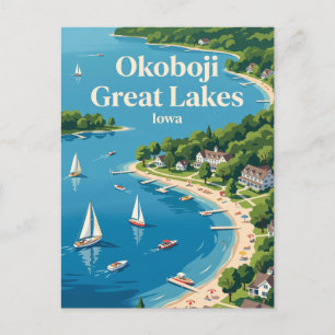 Cartão Postal Okoboji Iowa Grandes Lagos