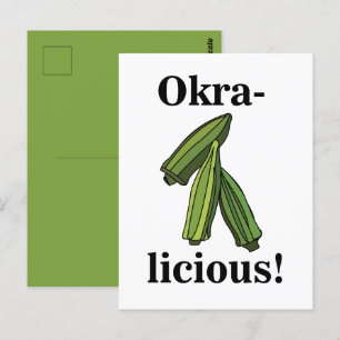 Cartão Postal Okra Vegetariana Comida
