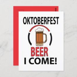 Cartão Postal Oktoberfest Beer Bebendo Funny Oktoberfest