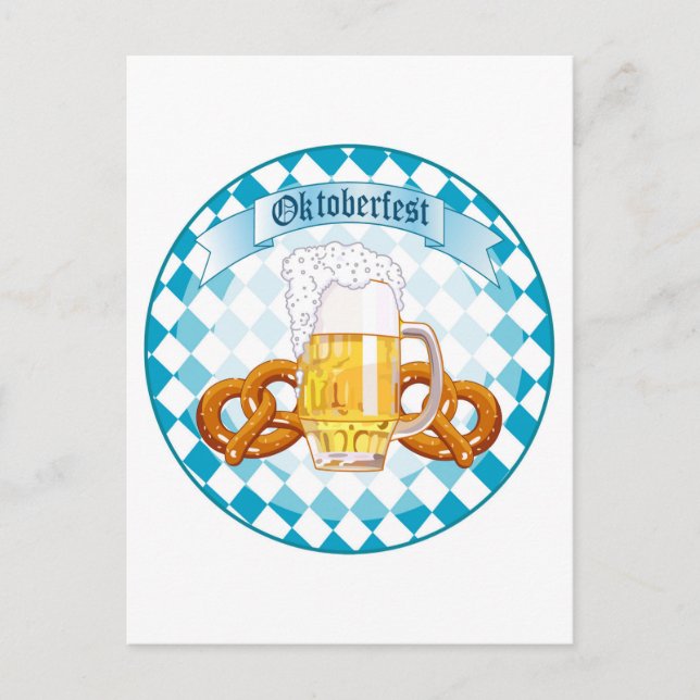 Cartão Postal Oktoberfest Celebration Round Design (Frente)