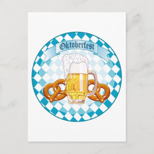 Cartão Postal Oktoberfest Celebration Round Design