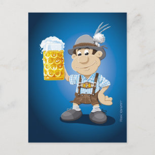 Cartão postal Oktoberfest Lederhosen - Beer