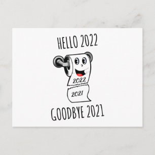 Cartão Postal Olá 2022 Adeus papel higiênico 2021