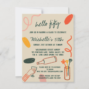 Cartão Postal Olá 50 Quinquagésimo 50º Almoço de Aniversário da 