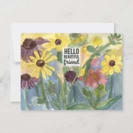 Cartão Postal Olá Amigo Bonito Beneficia Jardim Flor