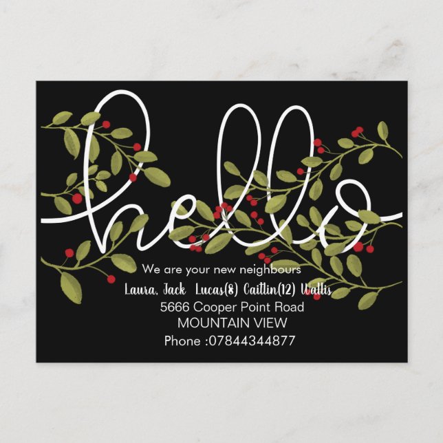 Cartão Postal Olá, apresento-vos o outono de inverno (Frente)