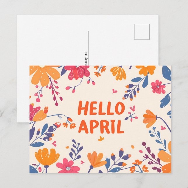 Cartão Postal Olá, April, Pós-Travessia (Frente/Verso)