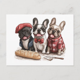 Cartão Postal Olá Bulldogs Franceses