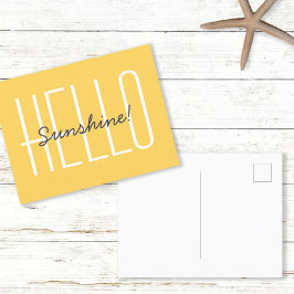 Cartão Postal Olá Citação Amarela Sunshine 