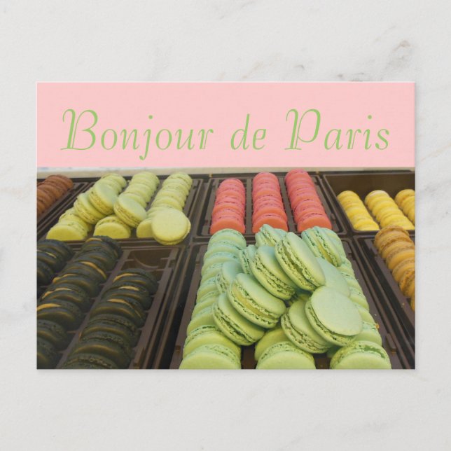 Cartão Postal Olá, da famosa Macroons Franceses de Paris (Frente)