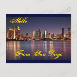 Cartão Postal Olá Da Placa De Posto San Diego