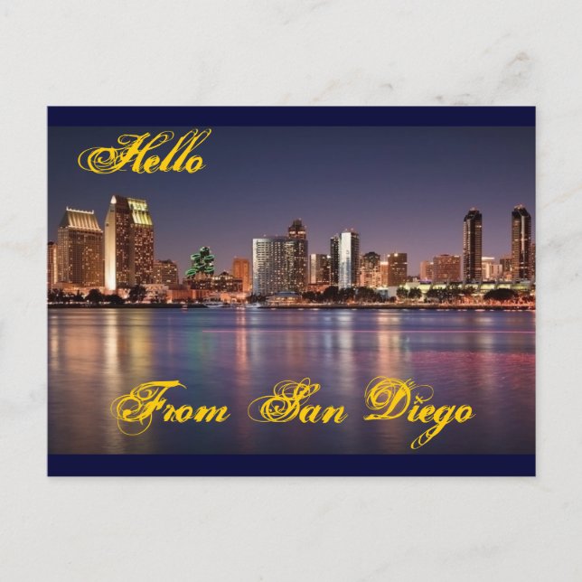 Cartão Postal Olá Da Placa De Posto San Diego (Frente)