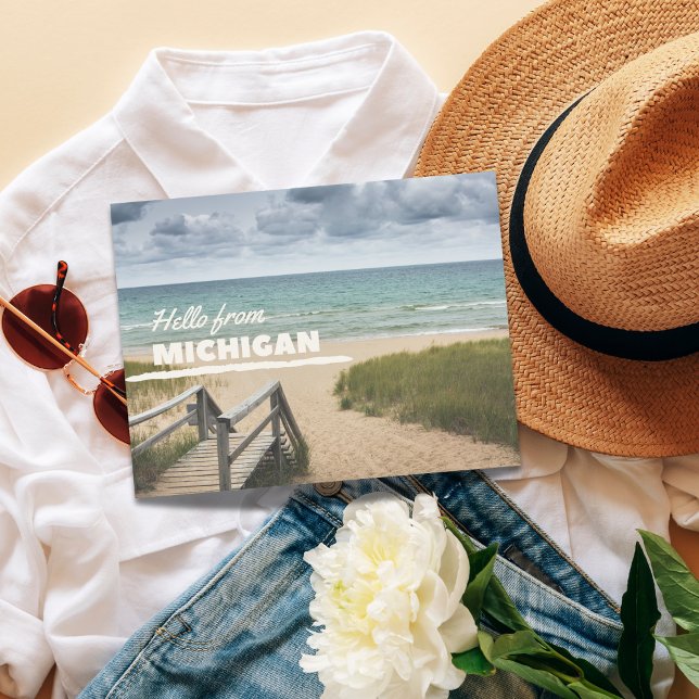 Cartão Postal Olá De Michigan Beach Vibes ( Birthday Depot
Hello From Michigan Beach Vibes Postcard)