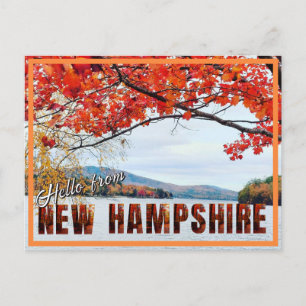 Cartão Postal Olá de New Hampshire - Lago Newfound no Outono