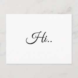 Cartão Postal Olá Design de Letra Minimalista Creme Marfim