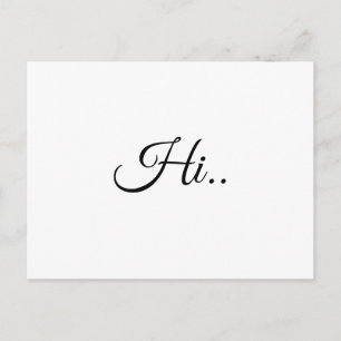 Cartão Postal Olá Design de Letra Minimalista Creme Marfim