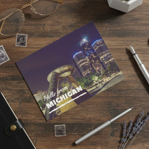 Cartão Postal Olá Do Cartão-Postal De Michigan