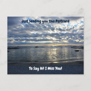 Cartão Postal Olá e sinto sua falta do Sunset sobre o Oceano Az