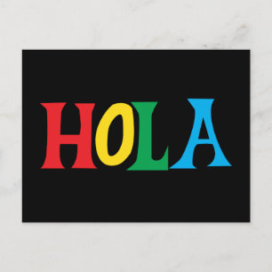 Cartão Postal Olá em design tipográfico colorido