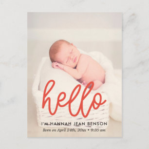 Cartão Postal Olá - Foto de anúncio de nascimento