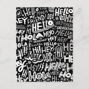 Cartão Postal Olá Hola Bonjour