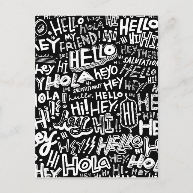 Cartão Postal Olá Hola Bonjour (Frente)