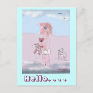 Cartão Postal Olá - kleine Süße + Ursinho postkarte