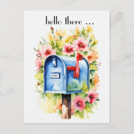 Cartão Postal Olá Lá | Caixa de Correio e Flores de Água