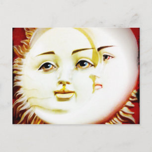 Cartão Postal Olá, Lua. Olá, Sun.