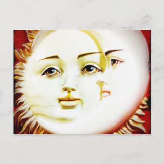 Cartão Postal Olá, Lua. Olá, Sun.