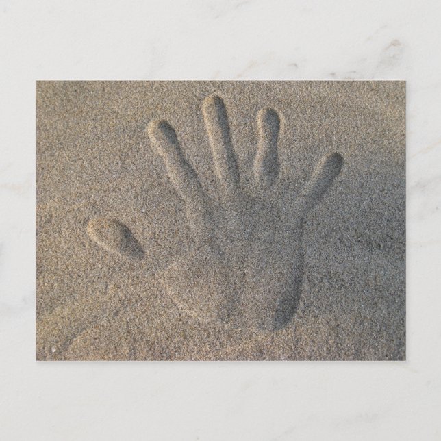 Cartão Postal Olá! na areia (Frente)